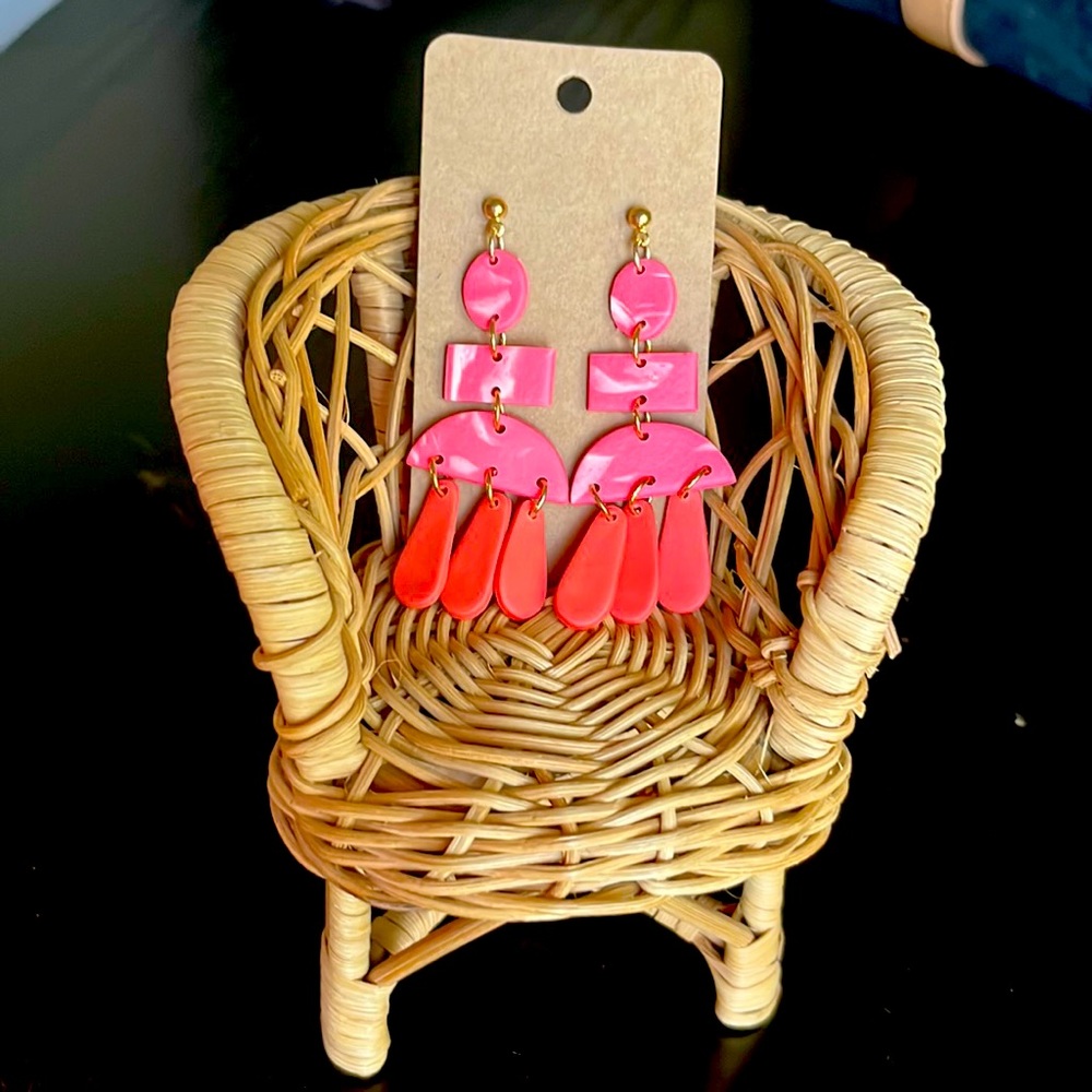 Trendy polymer clay statement earrings!